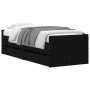 Bed frame with drawers black 75x190 cm by , Beds and slatted bases - Ref: Foro24-3207358, Price: 133,57 €, Discount: %