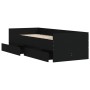 Bed frame with drawers black 75x190 cm by , Beds and slatted bases - Ref: Foro24-3207358, Price: 133,57 €, Discount: %