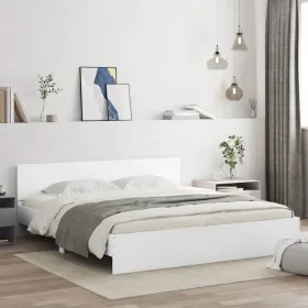 Weißer Bettrahmen mit Kopfteil 180x200 cm von , Betten und Lattenroste - Ref: Foro24-3207462, Preis: 155,56 €, Rabatt: %