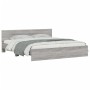 Sonoma gray headboard bed frame and LED lights 200x200 cm by , Beds and slatted bases - Ref: Foro24-3207586, Price: 213,65 €,...