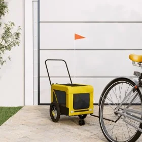 Remolque bicicleta mascotas hierro tela Oxford amarillo negro by , pet strollers - Ref: Foro24-93931, Price: 77,83 €, Discoun...