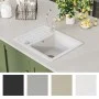 Küchenspüle mit einem großen Becken aus weißem Granit. von vidaXL, Sinkt - Ref: Foro24-144861, Preis: 167,83 €, Rabatt: %