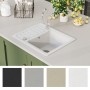 Küchenspüle mit einem großen Becken aus weißem Granit. von vidaXL, Sinkt - Ref: Foro24-144861, Preis: 178,68 €, Rabatt: %