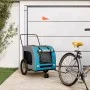 Remolque de bicicleta mascotas hierro tela Oxford azul gris by , pet strollers - Ref: Foro24-93862, Price: 130,69 €, Discount: %