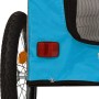 Remolque de bicicleta mascotas hierro tela Oxford azul gris