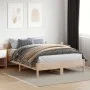 Bed frame with solid pine wood headboard 120x200 cm by , Beds and slatted bases - Ref: Foro24-842598, Price: 108,15 €, Discou...