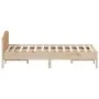 Bed frame with solid pine wood headboard 120x200 cm by , Beds and slatted bases - Ref: Foro24-842598, Price: 108,15 €, Discou...