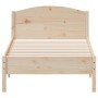 Bed frame with solid pine wood headboard 90x190 cm by , Beds and slatted bases - Ref: Foro24-842622, Price: 109,77 €, Discoun...