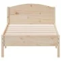 Bed frame with solid pine wood headboard 90x190 cm by , Beds and slatted bases - Ref: Foro24-842622, Price: 107,91 €, Discoun...