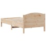 Bed frame with solid pine wood headboard 90x190 cm by , Beds and slatted bases - Ref: Foro24-842622, Price: 109,77 €, Discoun...