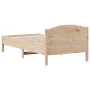 Bed frame with solid pine wood headboard 90x190 cm by , Beds and slatted bases - Ref: Foro24-842622, Price: 107,91 €, Discoun...