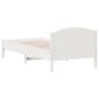Bed frame with white pine wood headboard 100x200cm by , Beds and slatted bases - Ref: Foro24-842615, Price: 101,04 €, Discoun...