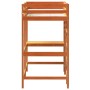 Loft bed with desk solid pine wood brown 100x200 cm by , Beds and slatted bases - Ref: Foro24-842849, Price: 227,04 €, Discou...