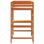 Loft bed with desk solid pine wood brown 100x200 cm by , Beds and slatted bases - Ref: Foro24-842849, Price: 224,93 €, Discou...