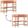 Loft bed with desk solid pine wood brown 100x200 cm by , Beds and slatted bases - Ref: Foro24-842849, Price: 224,93 €, Discou...