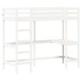Loft bed with solid white pine wood desk 75x190 cm by , Beds and slatted bases - Ref: Foro24-842863, Price: 273,08 €, Discoun...