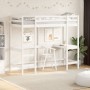 Loft bed with solid white pine wood desk 75x190 cm by , Beds and slatted bases - Ref: Foro24-842863, Price: 273,08 €, Discoun...