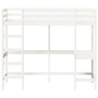 Loft bed with solid white pine wood desk 75x190 cm by , Beds and slatted bases - Ref: Foro24-842863, Price: 273,08 €, Discoun...