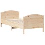 Bed frame with headboard solid pine wood 90x200 cm by , Beds and slatted bases - Ref: Foro24-842566, Price: 104,30 €, Discoun...