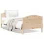 Bed frame with solid pine wood headboard 90x190 cm by , Beds and slatted bases - Ref: Foro24-842570, Price: 89,96 €, Discount: %