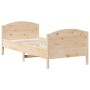 Bed frame with solid pine wood headboard 90x190 cm by , Beds and slatted bases - Ref: Foro24-842570, Price: 90,80 €, Discount: %