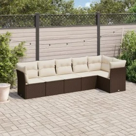 Set sofás de jardín 6 piezas y cojines ratán sintético marrón by , Garden sets - Ref: Foro24-3217663, Price: 405,16 €, Discou...