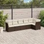 Set sofás de jardín 6 piezas y cojines ratán sintético marrón de , Conjuntos de jardín - Ref: Foro24-3217663, Precio: 405,13 ...