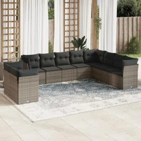 Set de sofás de jardín 10 pzas con cojines ratán sintético gris by , Garden sets - Ref: Foro24-3217860, Price: 604,70 €, Disc...