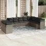 Set de sofás de jardín 10 pzas con cojines ratán sintético gris by , Garden sets - Ref: Foro24-3217860, Price: 604,70 €, Disc...