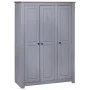 Armario 3 puertas madera pino Panamá Range gris 118x50x171,5cm de vidaXL, Armarios roperos - Ref: Foro24-282662, Precio: 515,...