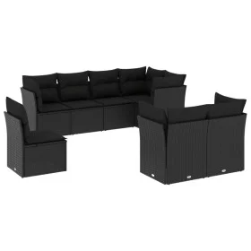 Set de sofás de jardín 8 piezas y cojines ratán sintético negro by , Garden sets - Ref: Foro24-3217925, Price: 553,78 €, Disc...