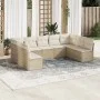 Set de sofás de jardín 9 pzas con cojines ratán sintético beige by , Garden sets - Ref: Foro24-3218068, Price: 563,12 €, Disc...