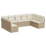 Set de sofás de jardín 9 pzas con cojines ratán sintético beige by , Garden sets - Ref: Foro24-3218068, Price: 563,12 €, Disc...