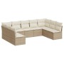 Set de sofás de jardín 9 pzas con cojines ratán sintético beige by , Garden sets - Ref: Foro24-3218068, Price: 533,86 €, Disc...