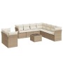 Gartensofa-Set mit 10-teiligen beigen Kissen aus synthetischem Rattan. von , Gartensets - Ref: Foro24-3217848, Preis: 678,08 ...