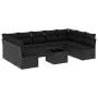Gartensofa-Set, 10-teilig, mit schwarzen Kissen und synthetischem Rattan. von , Gartensets - Ref: Foro24-3218075, Preis: 612,...