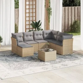 Juego de sofás de jardín con cojines beige 8 pzas ratán PE by , Garden sets - Ref: Foro24-3217999, Price: 466,65 €, Discount: %