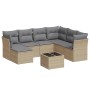 Juego de sofás de jardín con cojines beige 8 pzas ratán PE by , Garden sets - Ref: Foro24-3217999, Price: 467,22 €, Discount: %