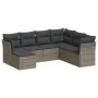 Set de sofás de jardín 7 piezas con cojines ratán PE gris by , Garden sets - Ref: Foro24-3217990, Price: 400,03 €, Discount: %