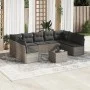 Set de sofás de jardín 10 pzas con cojines ratán sintético gris de , Conjuntos de jardín - Ref: Foro24-3218080, Precio: 545,1...