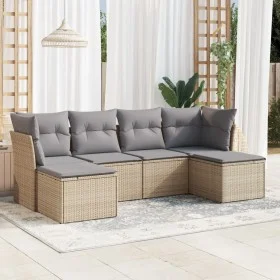Juego de sofás jardín con cojines 6 pzas ratán sintético beige by , Garden sets - Ref: Foro24-3218009, Price: 324,76 €, Disco...
