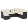 Set de comedor de jardín 7 pzas y cojines ratán sintético negro de , Conjuntos de jardín - Ref: Foro24-3217986, Precio: 410,7...