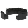 Set de sofás de jardín 11 pzas y cojines ratán sintético negro by , Garden sets - Ref: Foro24-3219115, Price: 679,10 €, Disco...