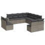Gartensofagarnitur 11-teilig mit grauen Kissen aus synthetischem Rattan. von , Gartensets - Ref: Foro24-3219120, Preis: 638,1...