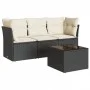 Juego de sofás jardín 4 pzas con cojines ratán sintético negro by , Garden sets - Ref: Foro24-3217216, Price: 246,74 €, Disco...