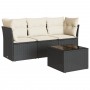 Juego de sofás jardín 4 pzas con cojines ratán sintético negro by , Garden sets - Ref: Foro24-3217216, Price: 227,89 €, Disco...