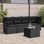 Gartenmöbel-Set, 5-teilig, mit schwarzen Polstern aus synthetischem Rattan. von , Gartensets - Ref: Foro24-3217235, Preis: 30...