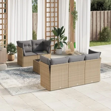 Juego de sofás jardín con cojines 6 pzas ratán sintético beige by , Garden sets - Ref: Foro24-3217249, Price: 368,80 €, Disco...