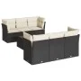 Set de comedor de jardín 7 pzas y cojines ratán sintético negro de , Conjuntos de jardín - Ref: Foro24-3217256, Precio: 432,0...