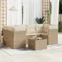 Set sofás de jardín 7 piezas y cojines ratán sintético beige by , Garden sets - Ref: Foro24-3217268, Price: 479,51 €, Discoun...